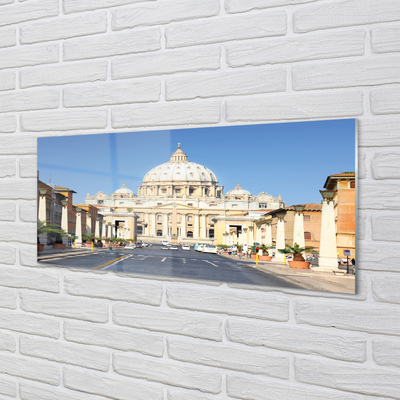 Cuadro de cristal acrílico Catedral de roma calles edificios