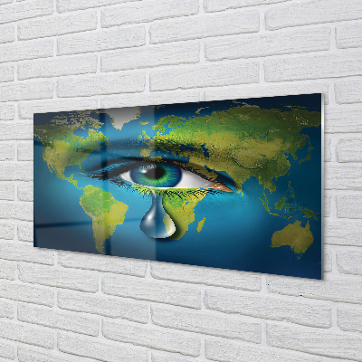 Cuadro de cristal acrílico Mapa de lágrima del ojo