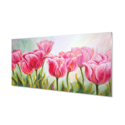 Cuadro de cristal acrílico Imagen tulipanes