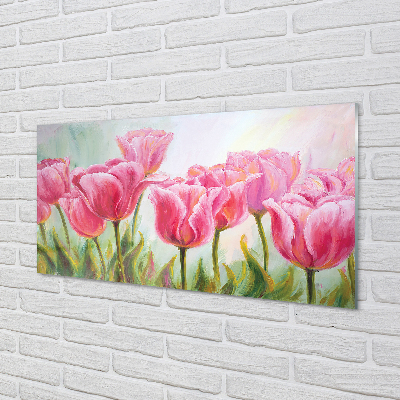 Cuadro de cristal acrílico Imagen tulipanes
