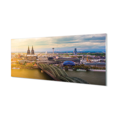 Cuadro de cristal acrílico Puentes panorama de alemania river