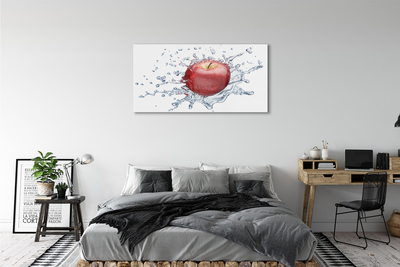 Cuadro de cristal acrílico Manzana roja en agua