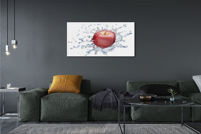 Cuadro de cristal acrílico Manzana roja en agua