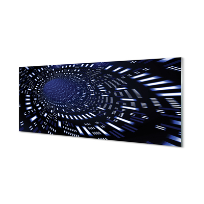 Cuadro de cristal acrílico Azul 3d túnel
