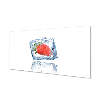 Cuadro de cristal acrílico Cubo de hielo de fresa