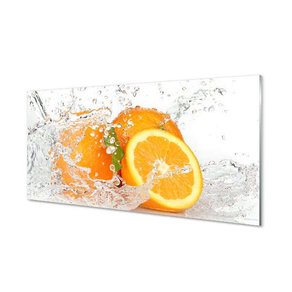 Cuadro de cristal acrílico Naranjas en el agua