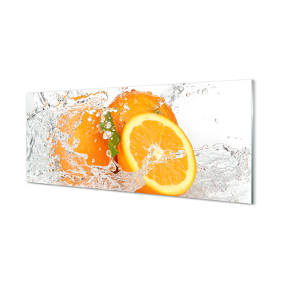 Cuadro de cristal acrílico Naranjas en el agua