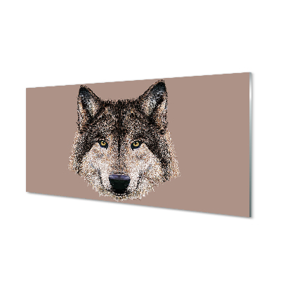 Cuadro de cristal acrílico Lobo pintado