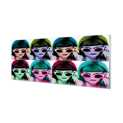 Cuadro de cristal acrílico Femeninos gafas de color de pelo