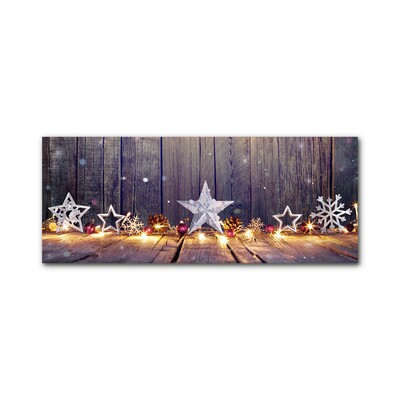 Cuadro en plexiglás Estrellas luces de Navidad adornos