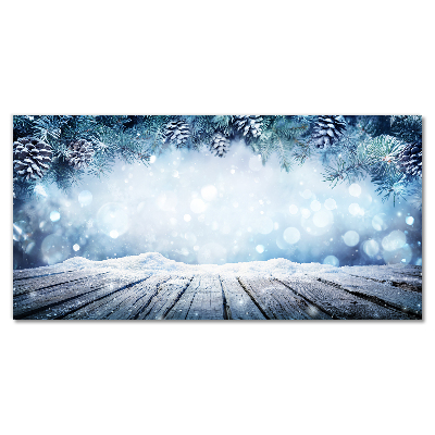 Cuadro en plexiglás Invierno de la nieve del árbol de navidad