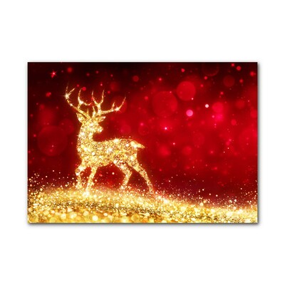 Cuadro en plexiglás Decoración de Navidad del reno de oro