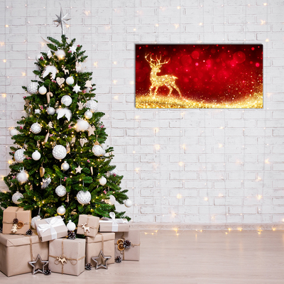Cuadro en plexiglás Decoración de Navidad del reno de oro