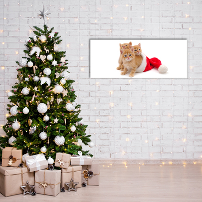 Cuadro en plexiglás Gatos de Navidad de Santa Claus