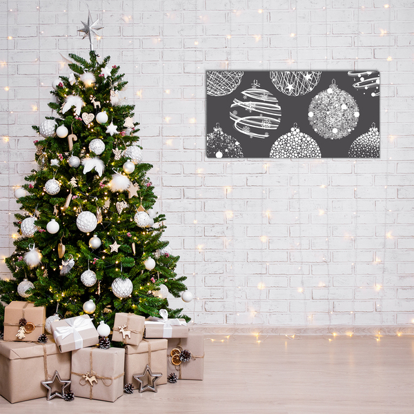 Cuadro en plexiglás bolas de Navidad de la abstracción de invierno