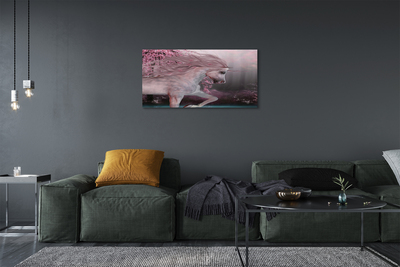Cuadros sobre lienzo Árboles unicornio lago