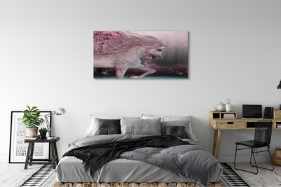 Cuadros sobre lienzo Árboles unicornio lago