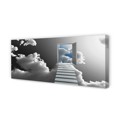 Cuadros sobre lienzo Escaleras nubes puerta