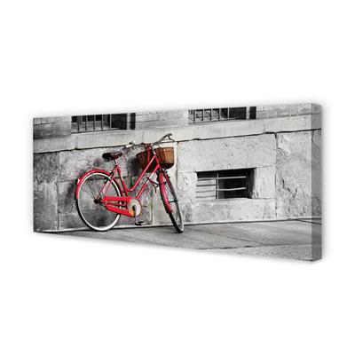 Cuadros sobre lienzo Bicicleta roja con una cesta