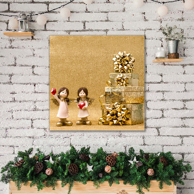 Cuadro en lienzo canvas Regalos santa Ángeles de Navidad