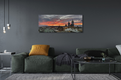 Cuadros sobre lienzo Panorama cracovia puesta del sol