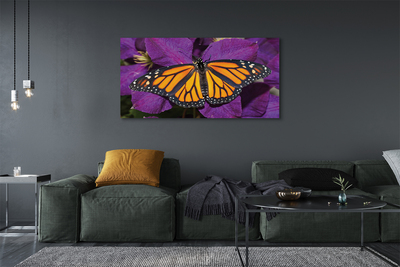 Cuadros sobre lienzo Flores de colores mariposa