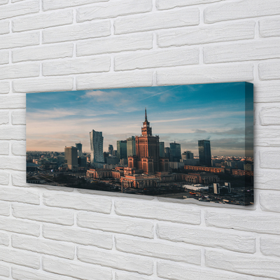 Cuadros sobre lienzo Varsovia panorama de rascacielos amanecer