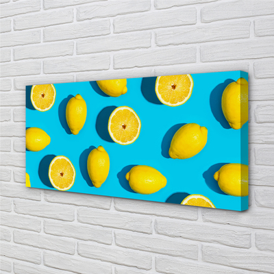 Cuadros sobre lienzo Limones en un fondo azul