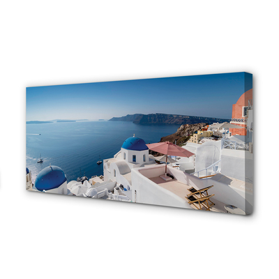 Cuadros sobre lienzo Grecia mar panorama de edificios