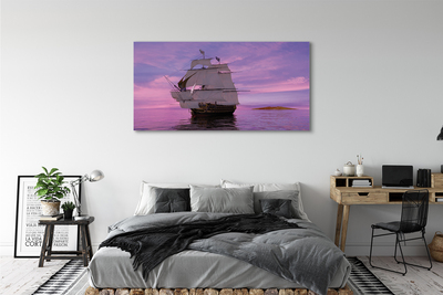 Cuadros sobre lienzo Cielo púrpura del mar del barco