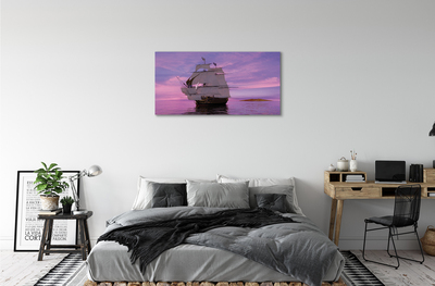 Cuadros sobre lienzo Cielo púrpura del mar del barco
