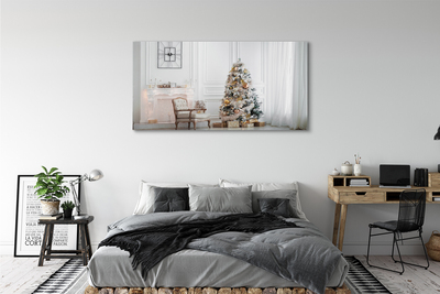 Cuadros sobre lienzo Decoraciones de árboles de navidad