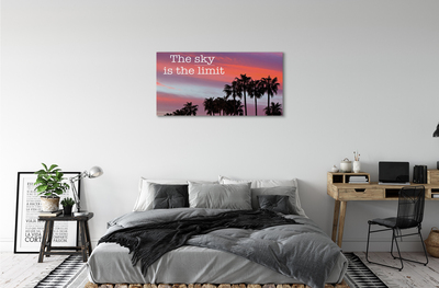 Cuadros sobre lienzo Palma puesta de sol
