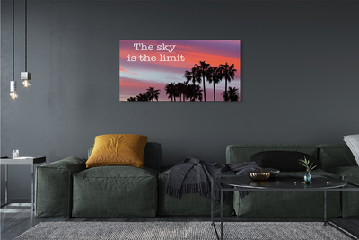 Cuadros sobre lienzo Palma puesta de sol