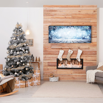Cuadro en lienzo canvas Invierno de la nieve del árbol de navidad