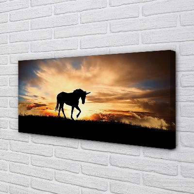 Cuadros sobre lienzo La puesta del sol del unicornio