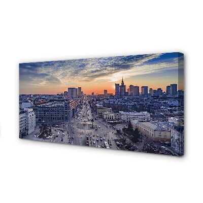 Cuadros sobre lienzo Sunset varsovia rascacielos