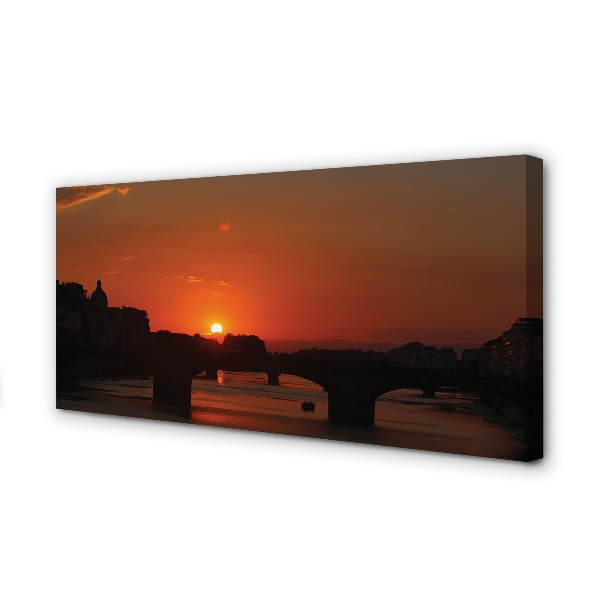 Cuadros sobre lienzo Italia río puesta de sol