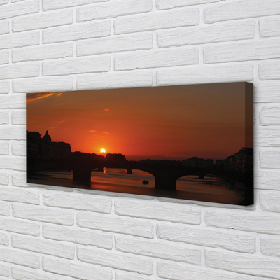 Cuadros sobre lienzo Italia río puesta de sol
