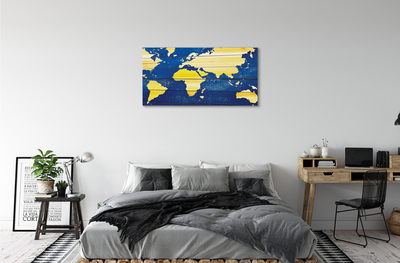 Cuadros sobre lienzo Mapa en tableros azules