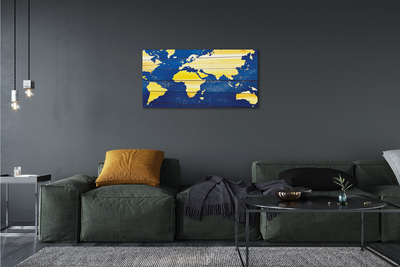 Cuadros sobre lienzo Mapa en tableros azules