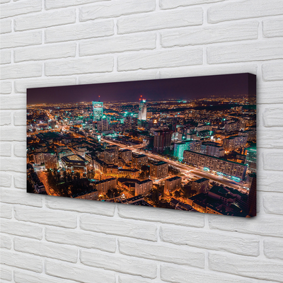 Cuadros sobre lienzo Varsovia ciudad panorama de la noche