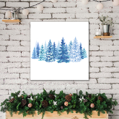 Cuadro en lienzo canvas Invierno de la nieve árboles de navidad