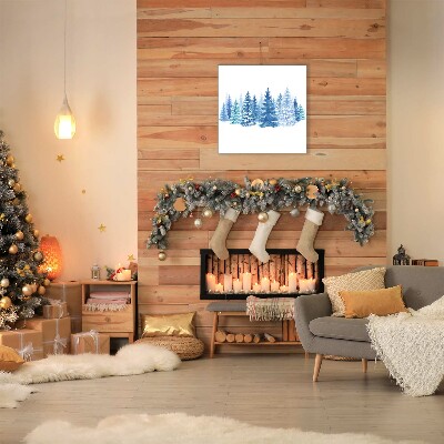 Cuadro en lienzo canvas Invierno de la nieve árboles de navidad