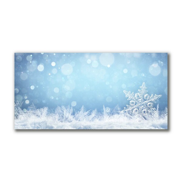 Cuadro en lienzo canvas Los copos de nieve de la nieve del invierno