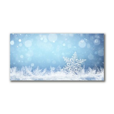 Cuadro en lienzo canvas Los copos de nieve de la nieve del invierno