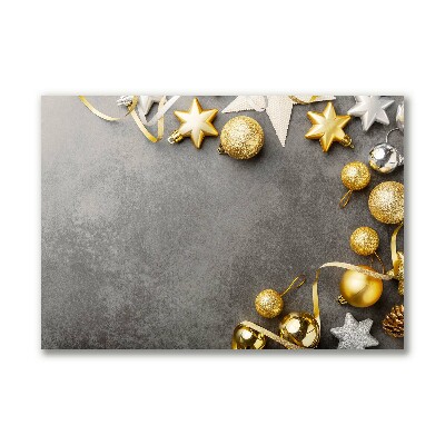 Cuadro en lienzo canvas días de fiesta de Navidad estrellas de oro