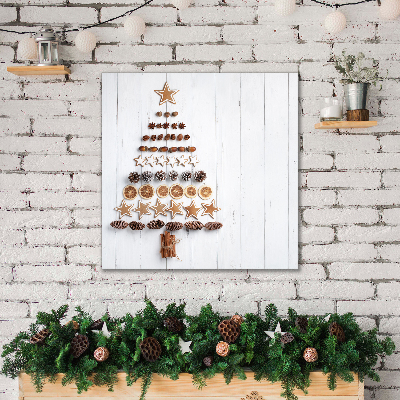 Cuadro en lienzo canvas árboles de Navidad de pan de jengibre