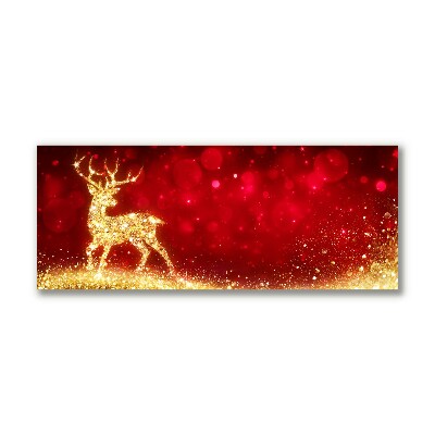 Cuadro en lienzo canvas Decoración de Navidad del reno de oro