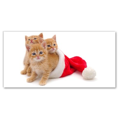 Cuadro en lienzo canvas Gatos de Navidad de Santa Claus